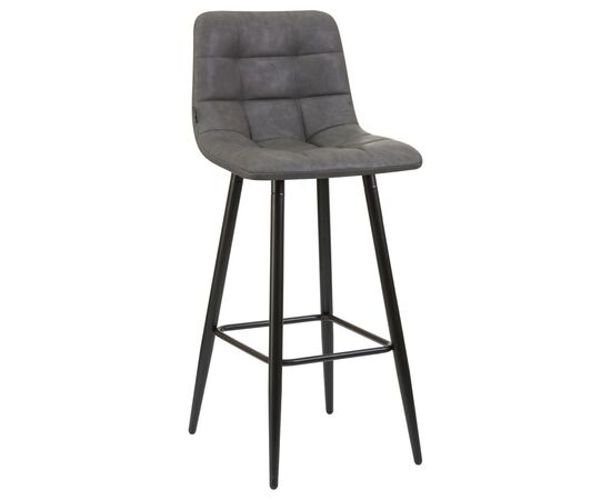 Стул барный DOBRIN NICOLE, черные матовые ножки, серая антрацитовая винтажная экокожа (RU-08), Вариант: черные матовые ножки, серая антрацитовая винтажная экокожа (RU-08) | Интернет магазин мебели и декора LifeDekor