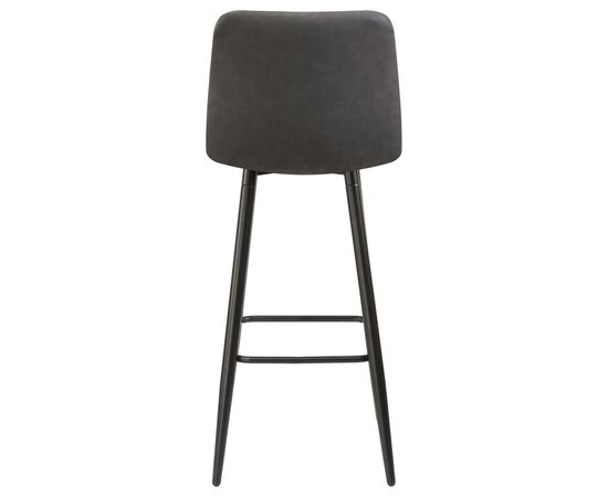 Стул барный DOBRIN NICOLE, черные матовые ножки, серая антрацитовая винтажная экокожа (RU-08), Вариант: черные матовые ножки, серая антрацитовая винтажная экокожа (RU-08), изображение 5 | Интернет магазин мебели и декора LifeDekor