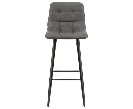 Стул барный DOBRIN NICOLE, черные матовые ножки, серая антрацитовая винтажная экокожа (RU-08), Вариант: черные матовые ножки, серая антрацитовая винтажная экокожа (RU-08), изображение 6 | Интернет магазин мебели и декора LifeDekor