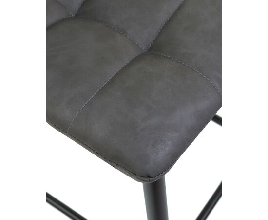 Стул барный DOBRIN NICOLE, черные матовые ножки, серая антрацитовая винтажная экокожа (RU-08), Вариант: черные матовые ножки, серая антрацитовая винтажная экокожа (RU-08), изображение 8 | Интернет магазин мебели и декора LifeDekor