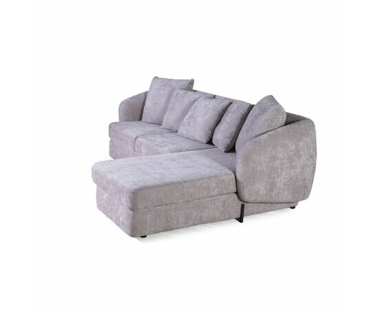 Бабл диван-кровать с шезлонгом, механизм «дельфин», шенилл Reef silver, изображение 7 | Интернет магазин мебели и декора LifeDekor