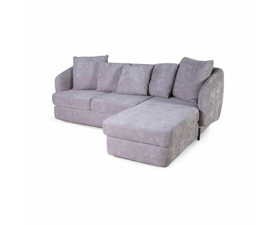 Бабл диван-кровать с шезлонгом, механизм «дельфин», шенилл Reef silver, изображение 8 | Интернет магазин мебели и декора LifeDekor