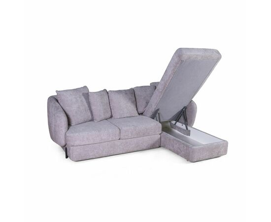 Бабл диван-кровать с шезлонгом, механизм «дельфин», шенилл Reef silver, изображение 3 | Интернет магазин мебели и декора LifeDekor