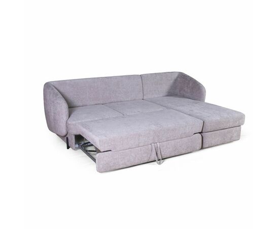 Бабл диван-кровать с шезлонгом, механизм «дельфин», шенилл Reef silver, изображение 4 | Интернет магазин мебели и декора LifeDekor