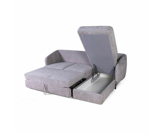 Бабл диван-кровать с шезлонгом, механизм «дельфин», шенилл Reef silver, изображение 5 | Интернет магазин мебели и декора LifeDekor