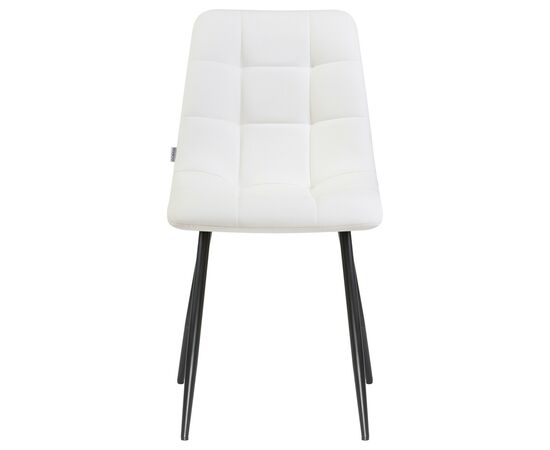 Стул обеденный DOBRIN ALEX, черные матовые ножки, белая экокожа (P-02), Вариант: черные матовые ножки, белая экокожа (P-02), изображение 6 | Интернет магазин мебели и декора LifeDekor