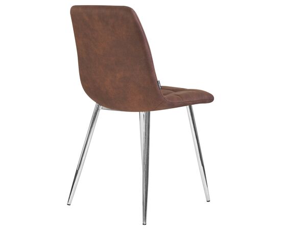Стул обеденный DOBRIN ALEX, хром ножки, коричневая микрофибра (PK-03), Вариант: хром ножки, коричневая микрофибра (PK-03), изображение 4 | Интернет магазин мебели и декора LifeDekor