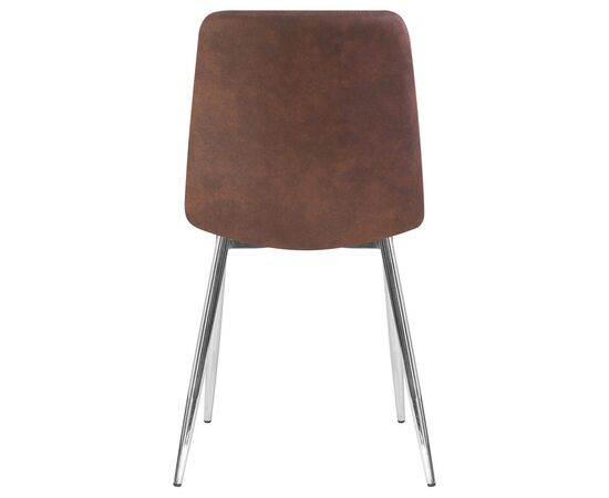 Стул обеденный DOBRIN ALEX, хром ножки, коричневая микрофибра (PK-03), Вариант: хром ножки, коричневая микрофибра (PK-03), изображение 5 | Интернет магазин мебели и декора LifeDekor