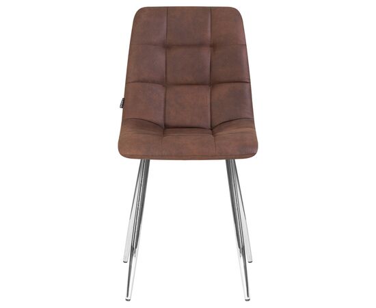 Стул обеденный DOBRIN ALEX, хром ножки, коричневая микрофибра (PK-03), Вариант: хром ножки, коричневая микрофибра (PK-03), изображение 6 | Интернет магазин мебели и декора LifeDekor
