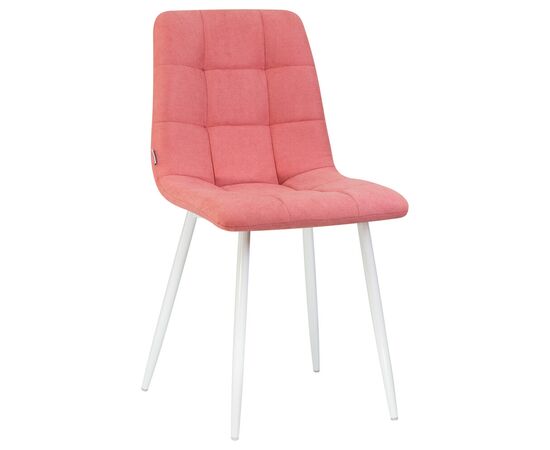 Стул обеденный DOBRIN ALEX, белые ножки, розовая ткань (UF860-05B), Вариант: белые ножки, розовая ткань (UF860-05B) | Интернет магазин мебели и декора LifeDekor