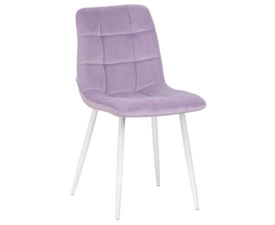 Стул обеденный DOBRIN ALEX, белые ножки, фиолетовый велюр (V108-49), Вариант: белые ножки, фиолетовый велюр (V108-49) | Интернет магазин мебели и декора LifeDekor