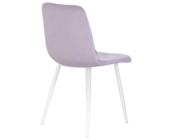 Стул обеденный DOBRIN ALEX, белые ножки, фиолетовый велюр (V108-49), Вариант: белые ножки, фиолетовый велюр (V108-49), изображение 4 | Интернет магазин мебели и декора LifeDekor