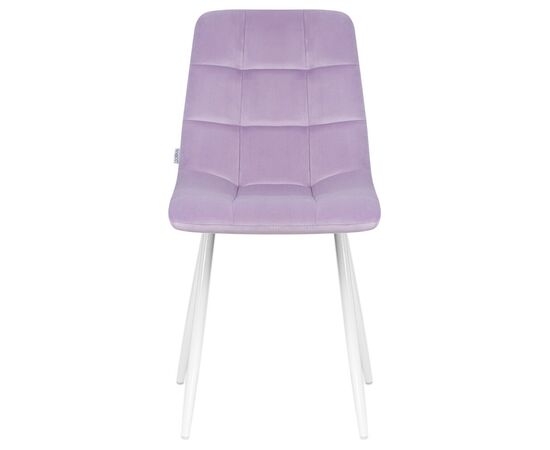 Стул обеденный DOBRIN ALEX, белые ножки, фиолетовый велюр (V108-49), Вариант: белые ножки, фиолетовый велюр (V108-49), изображение 6 | Интернет магазин мебели и декора LifeDekor