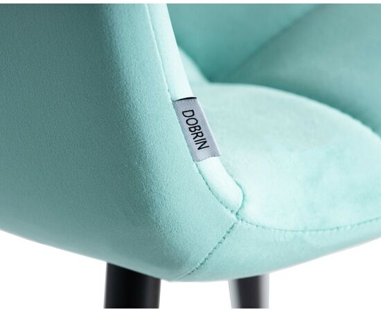 Стул обеденный DOBRIN CHILLY, Мятный Holland 50, основание черное, изображение 9 | Интернет магазин мебели и декора LifeDekor