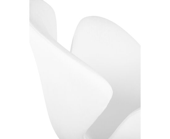 Кресло дизайнерское DOBRIN SWAN, белый кожзам P23, алюминиевое основание, Вариант: белый кожзам P23, алюминиевое основание, изображение 7 | Интернет магазин мебели и декора LifeDekor