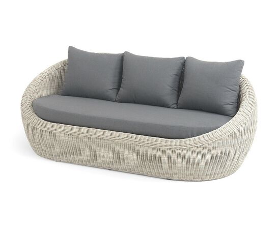 "Барселона" диван из искусственного ротанга трехместный, цвет бежевый | Интернет магазин мебели и декора LifeDekor