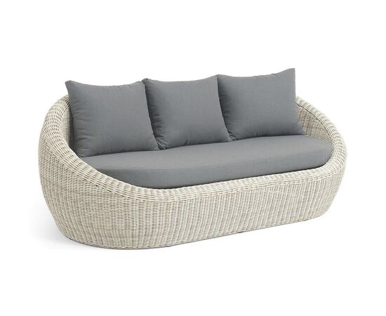 "Барселона" диван из искусственного ротанга трехместный, цвет бежевый, изображение 2 | Интернет магазин мебели и декора LifeDekor