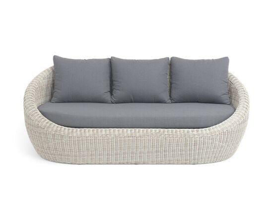 "Барселона" диван из искусственного ротанга трехместный, цвет бежевый, изображение 3 | Интернет магазин мебели и декора LifeDekor