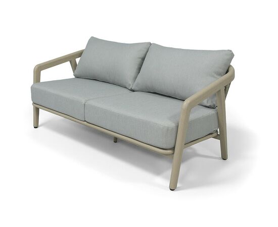 "Брюссель" диван двухместный из искусственного ротанга, цвет серый, каркас под дерево (холодно-бежевый) | Интернет магазин мебели и декора LifeDekor