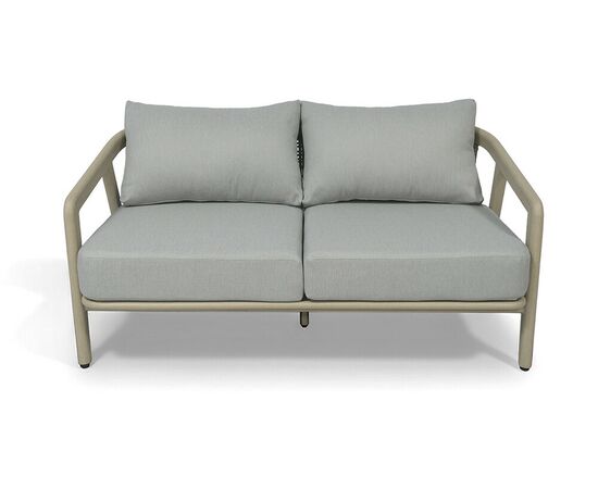 "Брюссель" диван двухместный из искусственного ротанга, цвет серый, каркас под дерево (холодно-бежевый), изображение 2 | Интернет магазин мебели и декора LifeDekor