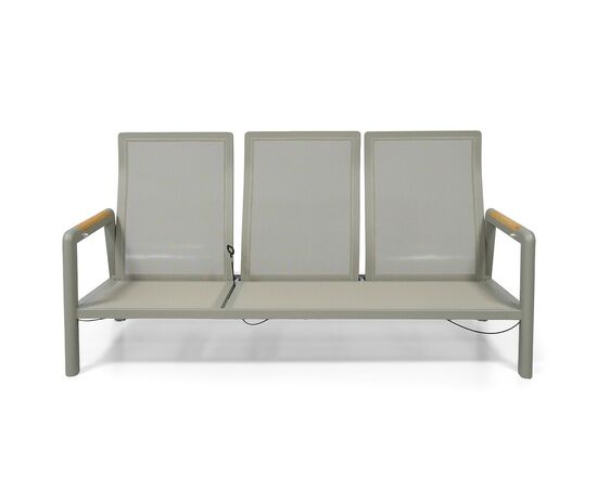 "Бари" диван 3-местный, каркас алюминий, цвет светло-серый, изображение 2 | Интернет магазин мебели и декора LifeDekor