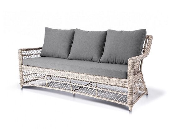 "Гранд Латте" диван трехместный из искусственного ротанга, цвет бежевый | Интернет магазин мебели и декора LifeDekor