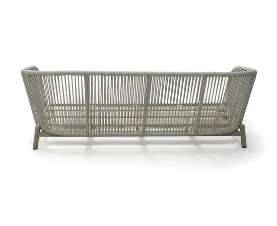 "Прато" диван трехместный из искусственного ротанга, цвет светло-серый, каркас под дерево (холодно-бежевый), изображение 7 | Интернет магазин мебели и декора LifeDekor