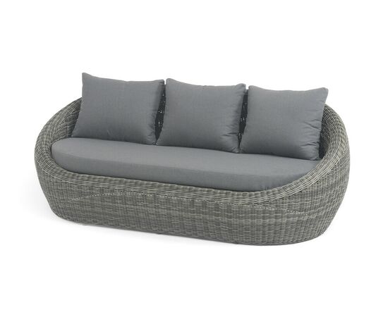 "Барселона" диван из искусственного ротанга трехместный, цвет графит | Интернет магазин мебели и декора LifeDekor