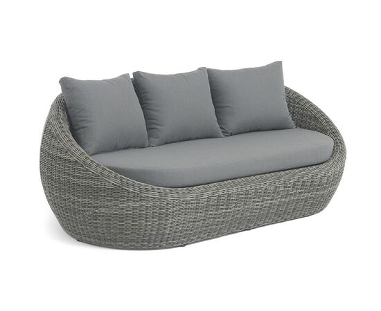 "Барселона" диван из искусственного ротанга трехместный, цвет графит, изображение 2 | Интернет магазин мебели и декора LifeDekor