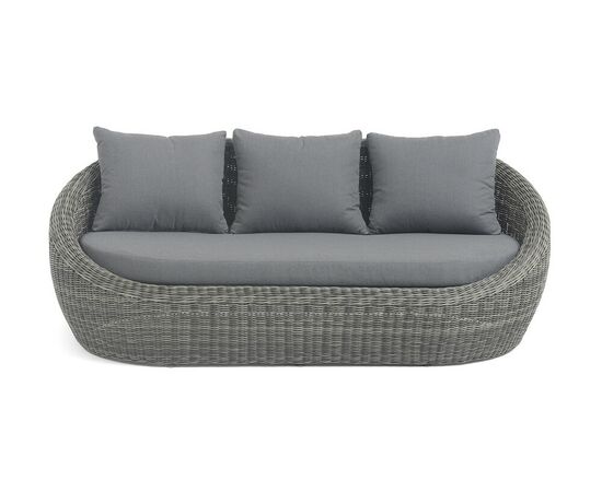 "Барселона" диван из искусственного ротанга трехместный, цвет графит, изображение 3 | Интернет магазин мебели и декора LifeDekor