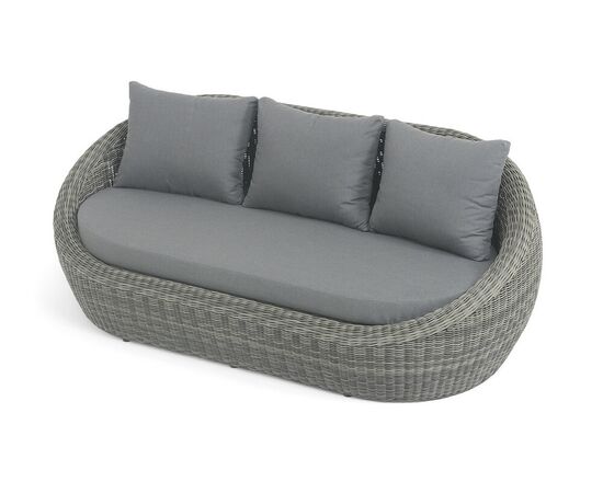 "Барселона" диван из искусственного ротанга трехместный, цвет графит, изображение 4 | Интернет магазин мебели и декора LifeDekor