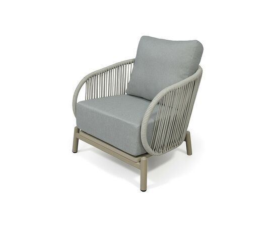 "Прато" кресло из искусственного ротанга, цвет светло-серый, каркас под дерево (холодно-бежевый) | Интернет магазин мебели и декора LifeDekor