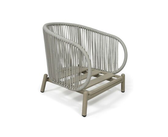 "Прато" кресло из искусственного ротанга, цвет светло-серый, каркас под дерево (холодно-бежевый), изображение 5 | Интернет магазин мебели и декора LifeDekor