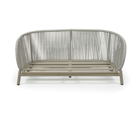 "Прато" диван двухместный из искусственного ротанга, цвет светло-серый, каркас под дерево (холодно-бежевый), изображение 5 | Интернет магазин мебели и декора LifeDekor