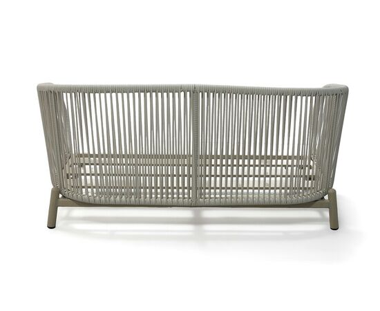 "Прато" диван двухместный из искусственного ротанга, цвет светло-серый, каркас под дерево (холодно-бежевый), изображение 7 | Интернет магазин мебели и декора LifeDekor