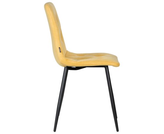 Стул обеденный DOBRIN CHILLY ROMBO, Горчичный Simple 15, основание черное, Вариант: Горчичный Simple 15, основание черное, изображение 3 | Интернет магазин мебели и декора LifeDekor