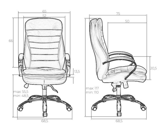 Офисное кресло для руководителей DOBRIN LYNDON, чёрный, Вариант: чёрный, изображение 8 | Интернет магазин мебели и декора LifeDekor