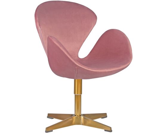 Кресло дизайнерское DOBRIN SWAN, розовый велюр BLUVEL52, золотое основание, Вариант: розовый велюр BLUVEL52, золотое основание | Интернет магазин мебели и декора LifeDekor