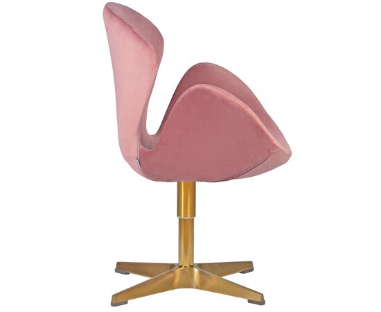 Кресло дизайнерское DOBRIN SWAN, розовый велюр BLUVEL52, золотое основание, Вариант: розовый велюр BLUVEL52, золотое основание, изображение 2 | Интернет магазин мебели и декора LifeDekor