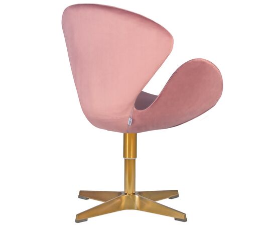 Кресло дизайнерское DOBRIN SWAN, розовый велюр BLUVEL52, золотое основание, Вариант: розовый велюр BLUVEL52, золотое основание, изображение 3 | Интернет магазин мебели и декора LifeDekor