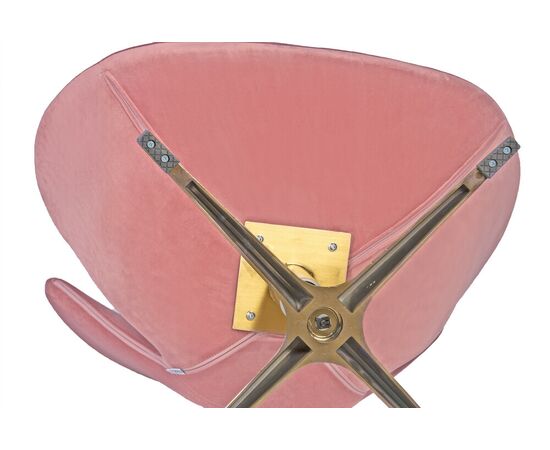 Кресло дизайнерское DOBRIN SWAN, розовый велюр BLUVEL52, золотое основание, Вариант: розовый велюр BLUVEL52, золотое основание, изображение 11 | Интернет магазин мебели и декора LifeDekor