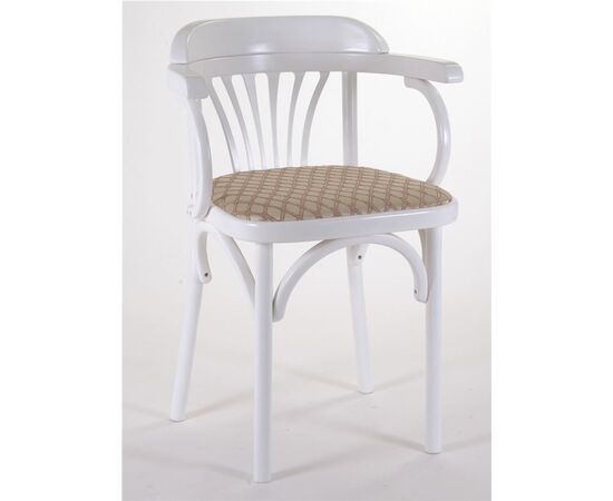 Стул Михаэль венский мягкий (эмаль белая, ткань 1 beige), изображение 3 | Интернет магазин мебели и декора LifeDekor