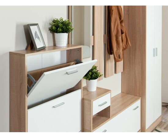 Шкаф «Интер», Дуб сонома/белый, изображение 7 | Интернет магазин мебели и декора LifeDekor