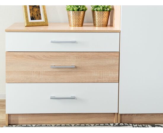 Спальня «Алена» 3 дв. шк, Дуб сонома/белый, изображение 3 | Интернет магазин мебели и декора LifeDekor