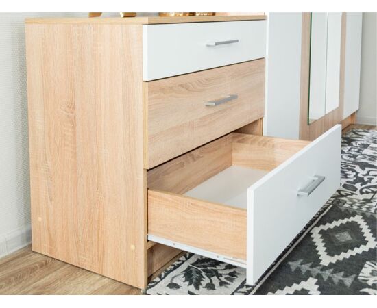 Спальня «Алена» 3 дв. шк, Дуб сонома/белый, изображение 6 | Интернет магазин мебели и декора LifeDekor