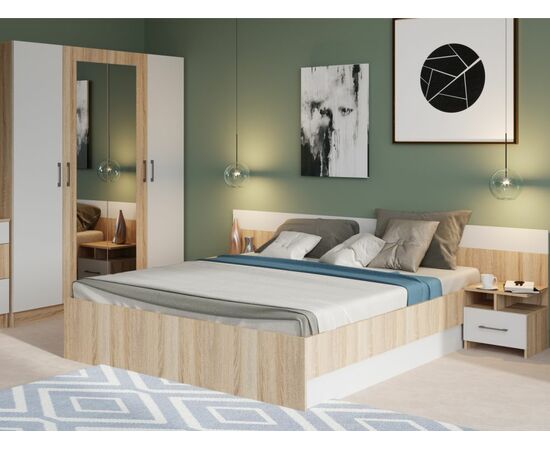 Спальня «Алена» 4 дв. шк, Дуб сонома/белый, изображение 4 | Интернет магазин мебели и декора LifeDekor