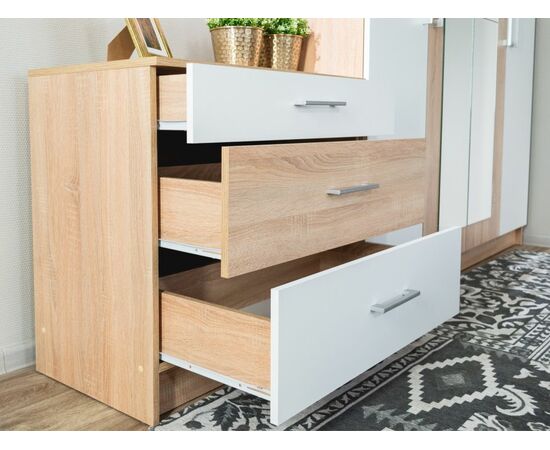 Спальня «Алена» 4 дв. шк, Дуб сонома/белый, изображение 8 | Интернет магазин мебели и декора LifeDekor