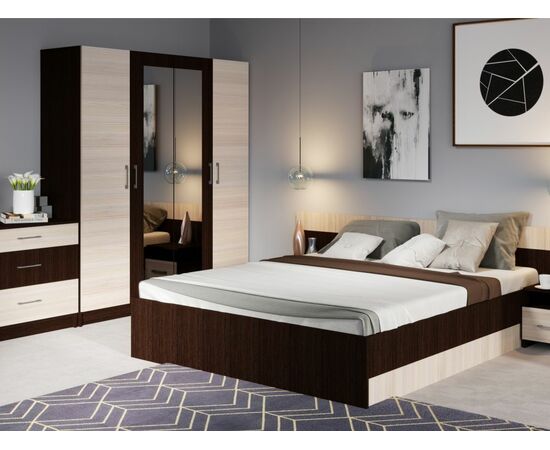 Спальня «Алена» 4 дв. шк, Венге/Дуб молочный, изображение 2 | Интернет магазин мебели и декора LifeDekor