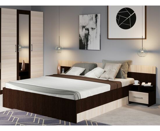 Спальня «Алена» 4 дв. шк, Венге/Дуб молочный, изображение 4 | Интернет магазин мебели и декора LifeDekor