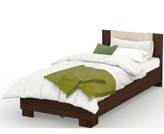 Кровать «Аврора» 120*200 (основание ЛДСП), Венге/Дуб молочный, изображение 2 | Интернет магазин мебели и декора LifeDekor